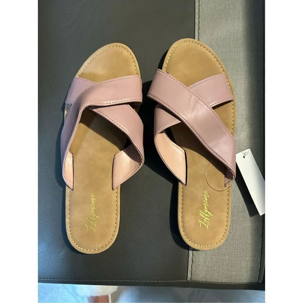 NEW Luffymomo Open Top Flat Sandals Slip on Pink 10 - Picture 5 of 5